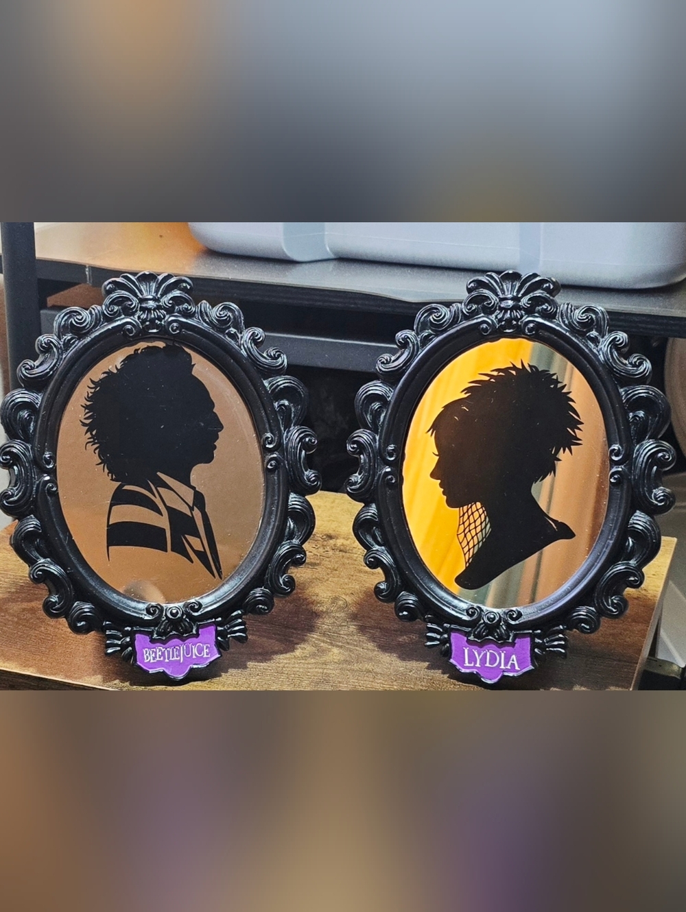 🖤 Beetlejuice & Lydia Silhouette Frames – Spirit Halloween Set (WB Licensed) 🖤 - Picture 9 of 9